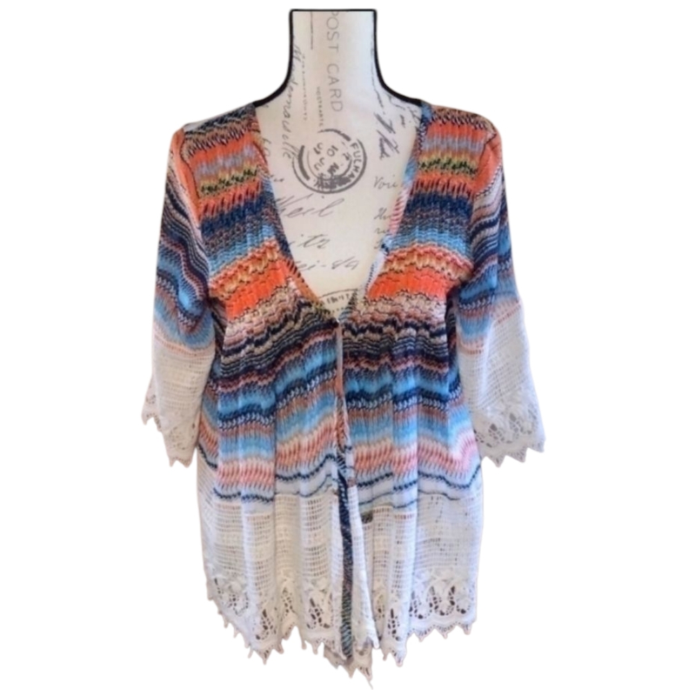 Gimmicks By BKE Aztec Cardigan Top